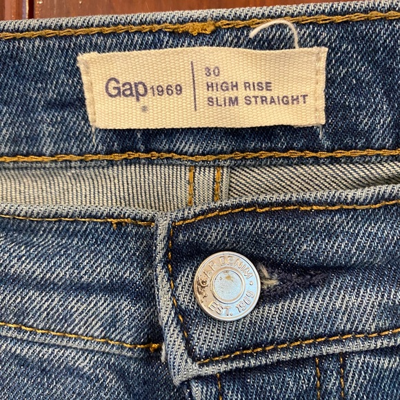 GAP 1969 High Rise Slim Straight Jeans - Women’s Size 30 - Picture 4 of 5